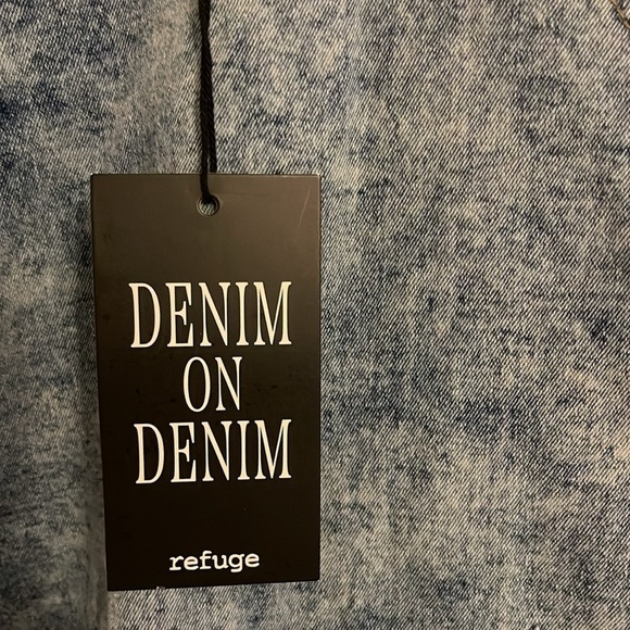 Refuge Baggy OVERSIZED‎ 12” wide leg Cargo women’s L pocket Jeans heavy wash NWT - Picture 3 of 16